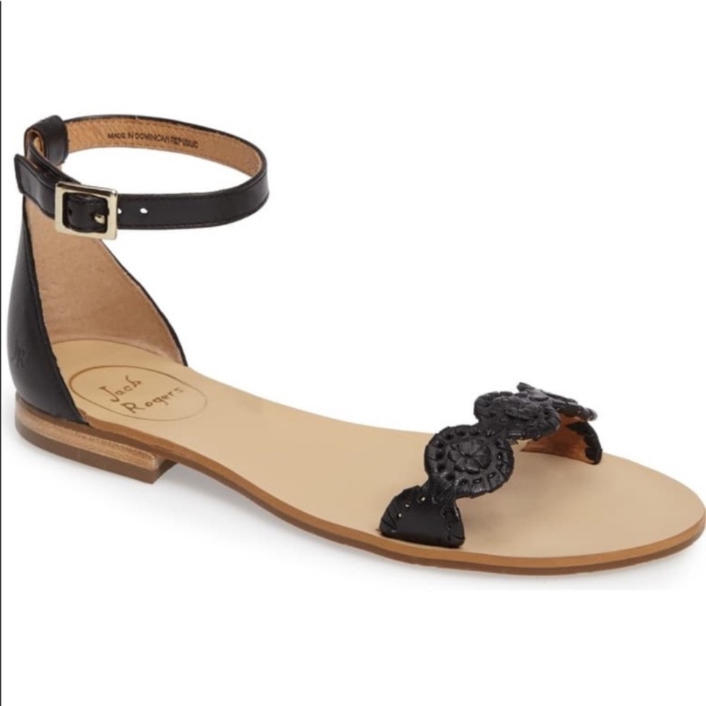 Jack Rogers Daphne Medallion Sandals Flat with Ankle Straps